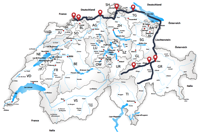 Schweizer Karte Rhein